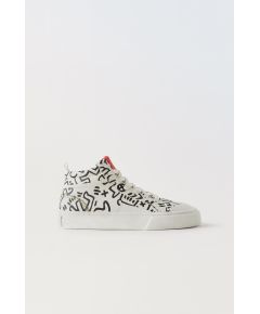 Zara Кеды высокого кроя keith haring, Цвет: Белый, Размер: 29 (18,3 см)