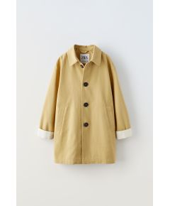 Zara Длинное хлопковое тренчкот , Цвет: Коричневый, Размер: 6-7 лет (120 см)