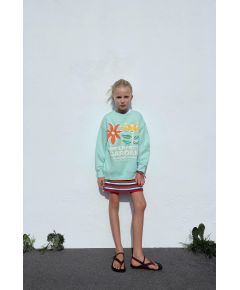 Zara Толстовка с высоким принтом , Цвет: Синий, Размер: 6-7 лет (120 см)