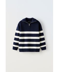 Zara Свитер с полосатым узором , Цвет: Синий, Размер: 6-7 лет (120 см)