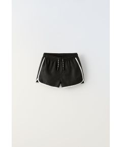 Zara Купальные шорты из быстросохнущей ткани для детей от 6 до 14 лет, Цвет: Черный, Размер: 6-7 лет (120 см)