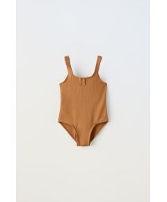 Zara   6-14 лет/ текстурированный купальник , Цвет: Коричневый, Размер: 6-7 лет (120 см)