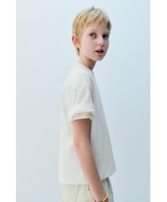 Zara Основная простая футболка , Цвет: Белый, Размер: 6-7 лет (120 см)