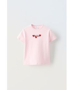 Zara Футболка с бисерным декором , Цвет: Розовый, Размер: 6-7 лет (120 см)