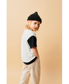 Zara Полосатая футболка с вышитым слоганом , Цвет: Белый, Размер: 1½ лет (86 см)