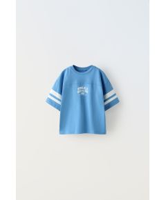 Zara Футболка с полосами varsity , Цвет: Синий, Размер: 1½ лет (86 см)