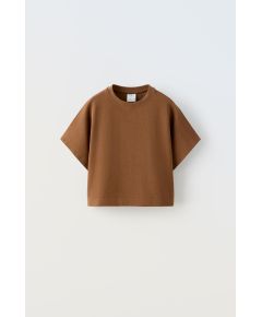 Zara Простая короткая футболка , Цвет: Коричневый, Размер: 6-7 лет (120 см)