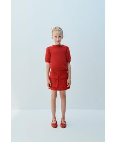 Zara Юбка с карманами , Цвет: Красный, Размер: 6 лет (116 см)