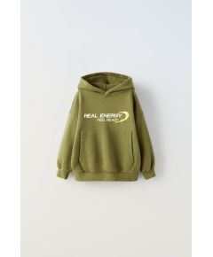 Zara   slogan print sweatshirt , Цвет: Зеленый, Размер: 1½ лет (86 см)