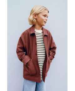 Zara Текстурированная рубашка с карманами , Цвет: Красный, Размер: 6-7 лет (120 см)