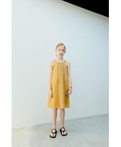 Zara Платье из льна с блоками разных цветов , Цвет: Жёлтый, Размер: 6 лет (116 см)