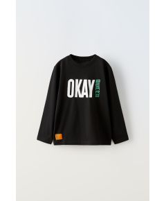 Zara Футболка okay bears® , Цвет: Черный, Размер: 6-7 лет (120 см)