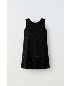 Zara Платье ponte di roma knit dress with rhinestones , Цвет: Черный, Размер: 6 лет (116 см)