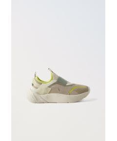 Zara Кроссовки stretch sneakers , Цвет: Зеленый, Размер: 29 (18,3 см)