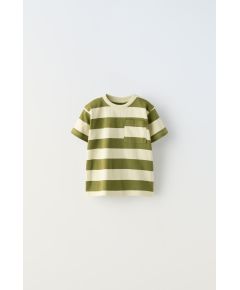 Zara Полосатая футболка с карманами , Цвет: Зеленый, Размер: 1½ лет (86 см)