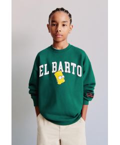 Zara Свитшот flocked bart the simpsons ™ от мэтта грейнинга , Цвет: Зеленый, Размер: 9-10 лет (140 см)