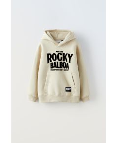 Zara Худи rocky ™ с флокированным рисунком , Цвет: Бежевый, Размер: 6-7 лет (120 см)