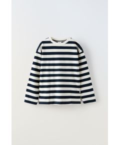 Zara Полосатая футболка тяжелого веса , Цвет: Синий, Размер: 6-7 лет (120 см)