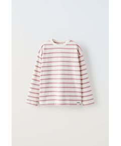 Zara Полосатая футболка тяжелого веса , Цвет: Розовый, Размер: 6-7 лет (120 см)