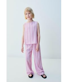 Zara Комплект из полосатого топа и брюк , Цвет: Розовый, Размер: 6 лет (116 см)