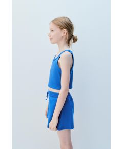 Zara Топ и шорты "бермуды" в комплекте , Цвет: Синий, Размер: 9 лет (134 см)