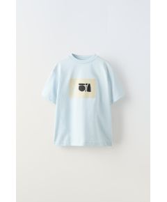 Zara Футболка с принтом в виде стаи птиц , Цвет: Синий, Размер: 6-7 лет (120 см)