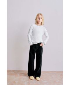 Zara Широкие джинсы свободного кроя с регулируемой внутренней лентой на талии и застежкой на пуговицу спереди, Цвет: Черный, Размер: 6 лет (116 см)