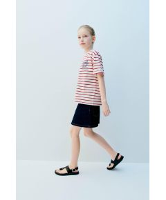 Zara Морская полосатая футболка , Цвет: Красный, Размер: 6-7 лет (120 см)