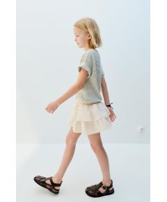 Zara Футболка из полосатого льна , Цвет: Зеленый, Размер: 6-7 лет (120 см)