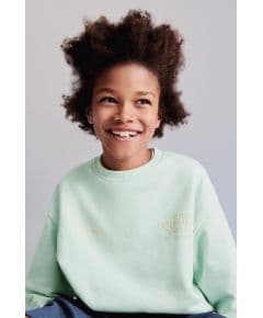 Zara Толстовка с вышитым лозунгом , Цвет: Синий, Размер: 6-7 лет (120 см)