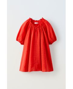 Zara Текстурированное платье , Цвет: Красный, Размер: 6 лет (116 см)