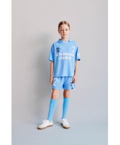 Zara Футбольная футболка с вышивкой , Цвет: Синий, Размер: 6-7 лет (120 см)