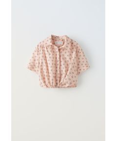 Zara Рубашка с цветочным принтом , Цвет: Красный, Размер: 6-7 лет (120 см)