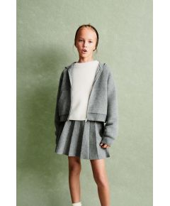 Zara Трикотажная куртка с капюшоном и молнией , Цвет: Серый, Размер: 6-7 лет (120 см)