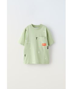 Zara Футболка с карманом , Цвет: Зеленый, Размер: 6-7 лет (120 см)