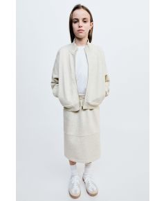 Zara Юбка с разделителем true neutrals plush midi skirt , Цвет: Серый, Размер: 6 лет (116 см)