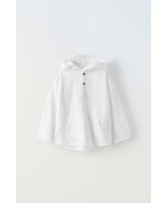 Zara Худи рубашка с капюшоном и карманом , Цвет: Белый, Размер: 1½ лет (86 см)