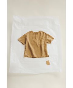 Zara Timelesz - рубашка из льна с карманом , Цвет: Зеленый, Размер: 1½ лет (86 см)