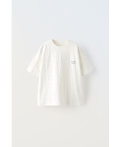 Zara Футболка с вышитой полоской , Цвет: Бежевый, Размер: 6-7 лет (120 см)