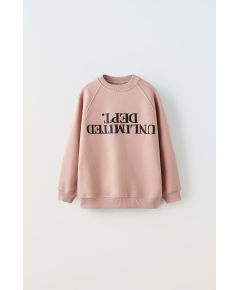 Zara Худи с вышитым лозунгом , Цвет: Розовый, Размер: 6-7 лет (120 см)