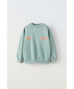 Zara Свитшот с рельефным лозунгом , Цвет: Синий, Размер: 6-7 лет (120 см)