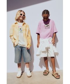 Zara Футболка с принтом на бирке , Цвет: Фиолетовый, Размер: 6-7 лет (120 см)