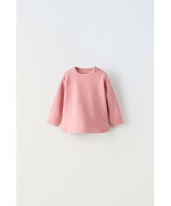 Zara Футболка с круглым вырезом и длинным рукавом, Цвет: Розовый, Размер: 3-6 месяцев (68 см)