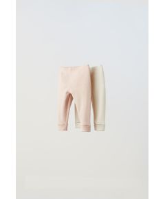 Zara 2-pack из ребристых леггинсов , Цвет: Розовый, Размер: 0-1 месяцев (56 см)