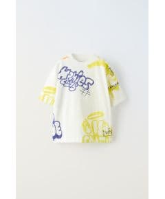 Zara Футболка с граффити , Цвет: Белый, Размер: 6-7 лет (120 см)