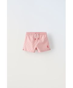 Zara Шорты для плавания с вышитыми полосками , Цвет: Красный, Размер: 6-7 лет (120 см)