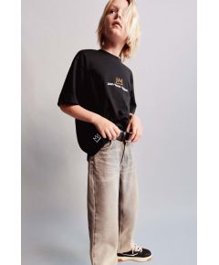 Zara Футболка с вышивкой jean-michel basquiat ™ , Цвет: Черный, Размер: 6-7 лет (120 см)