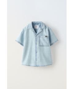 Zara Рубашка flowing denim shirt , Цвет: Синий, Размер: 6-7 лет (120 см)