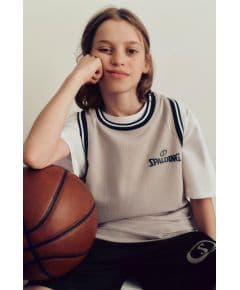 Zara Футболка spalding® с оборками, Цвет: Серый, Размер: 6-7 лет (120 см)