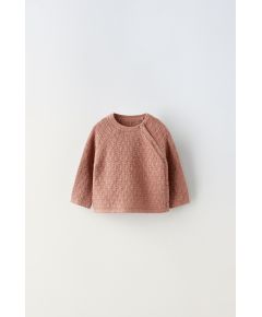 Zara Свитер с текстурным узором , Цвет: Розовый, Размер: 0-1 месяцев (56 см)